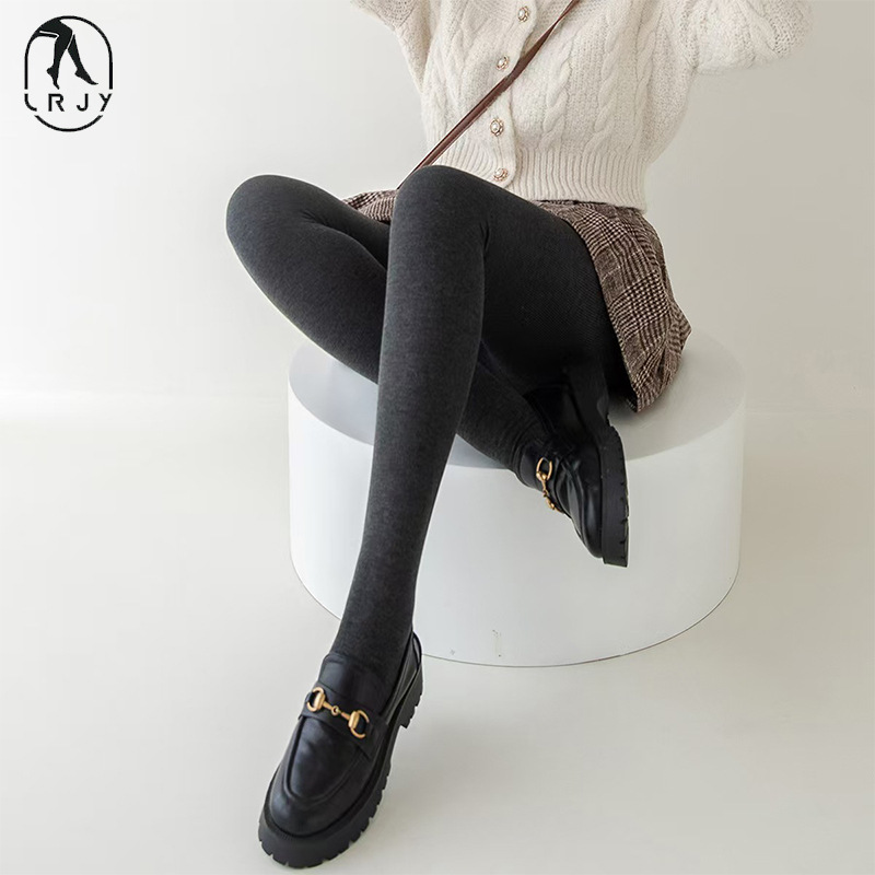 棉竖条深灰色打底裤秋冬保暖加厚打底裤女棉毛圈压力美腿显瘦高腰详情7