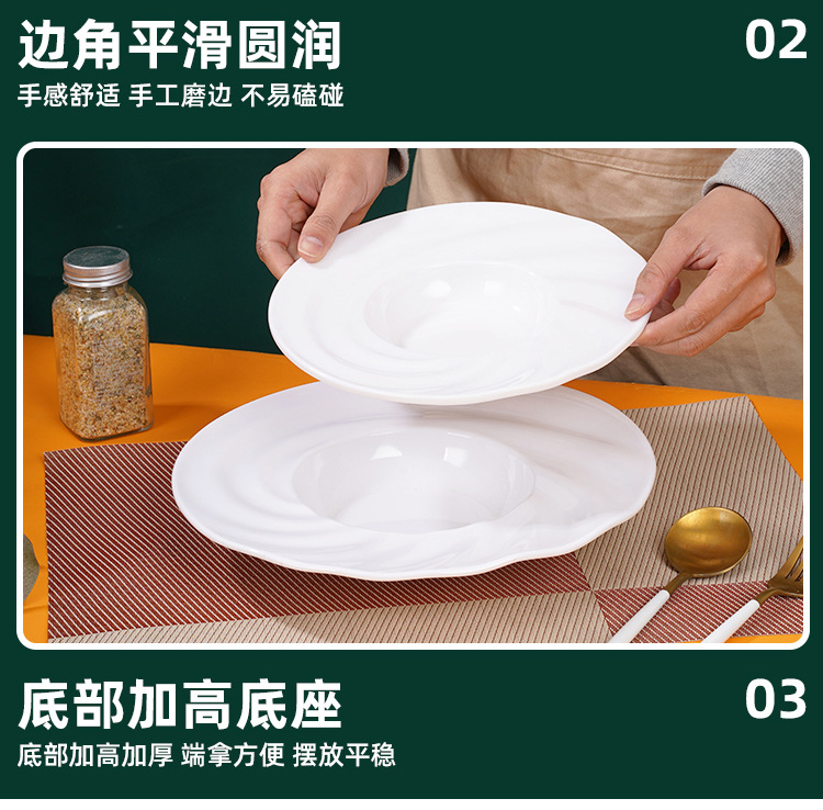 圆形帽子碗商用白色圆盘子创意特色装菜碗碟密胺仿瓷餐具工厂详情9