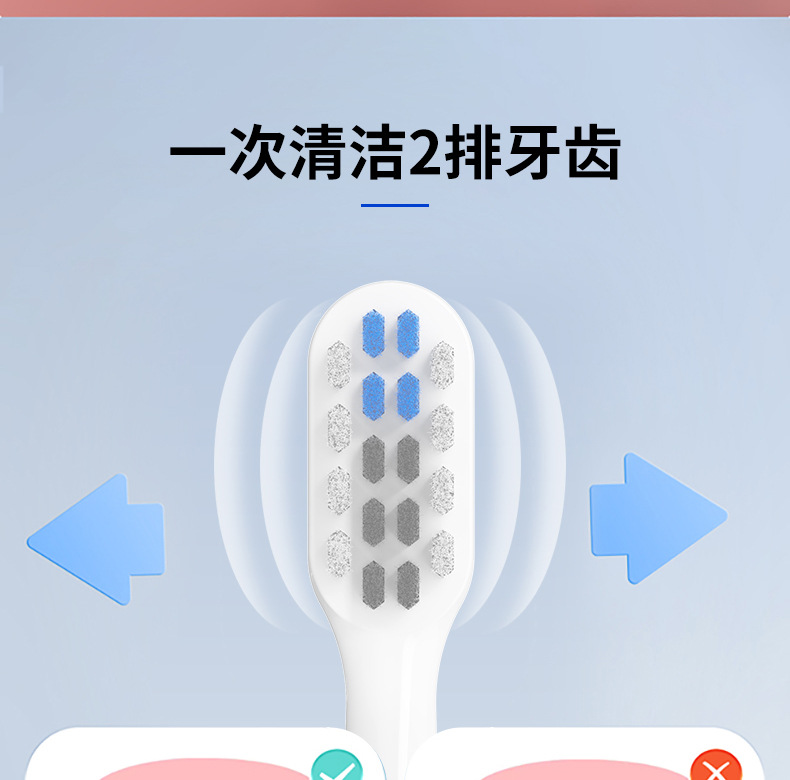 米家T200T200C电动牙刷头MES606软毛替换刷头通用适配口腔清洁护理个护用品详情5
