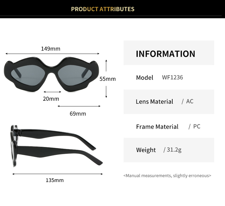 夏季新款云朵眼镜男女潮夸张异形太阳镜欧美千禧辣妹网红街拍墨镜详情5