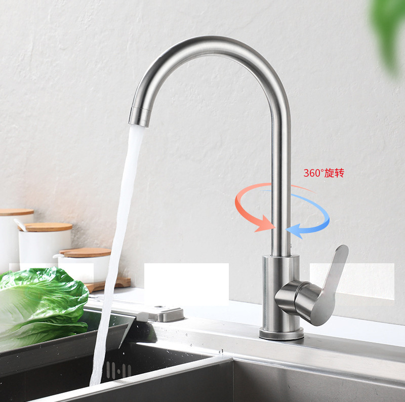 Kitchen faucet, stainless steel sink, cold and hot belt, ball bearing, swivel, universal household sink manufacturer wholesale pic 3