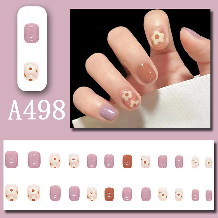 Wearable nail art pieces, artificial nail products, detachable, simple lemon ice transparent, popular online style Douyin nail art hair replacement pic 37