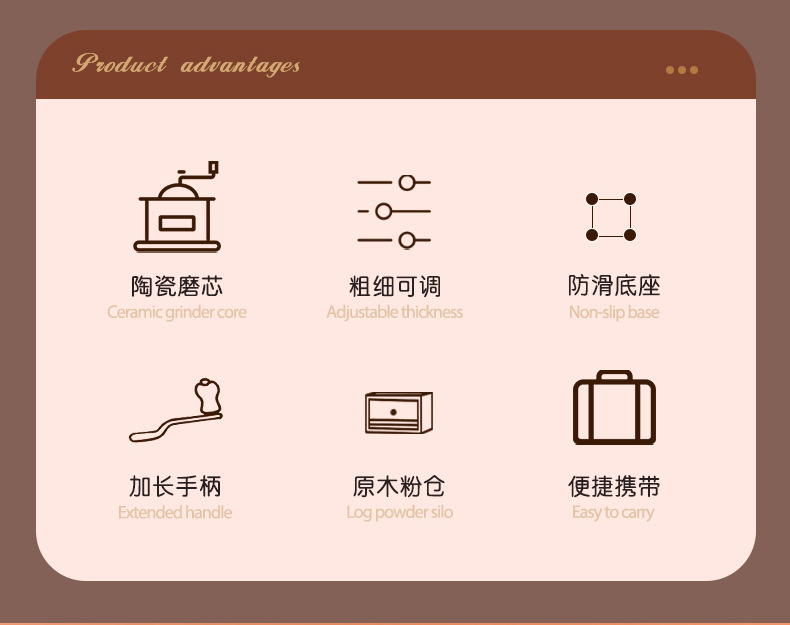 复古磨豆机手摇咖啡豆研磨机家用小型手磨咖啡机现磨手冲磨粉详情2