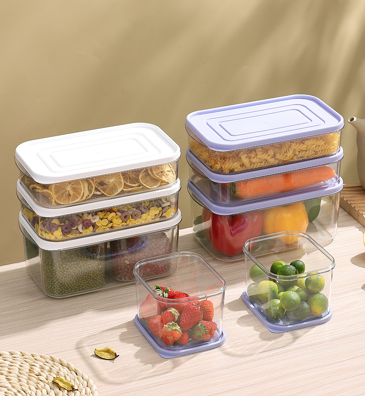 INS engrosado PET crisper box encurtido de encurtidos reefer de cocina congelador de alimentos caja de almacenamiento fresco set de tres piezas pic 34