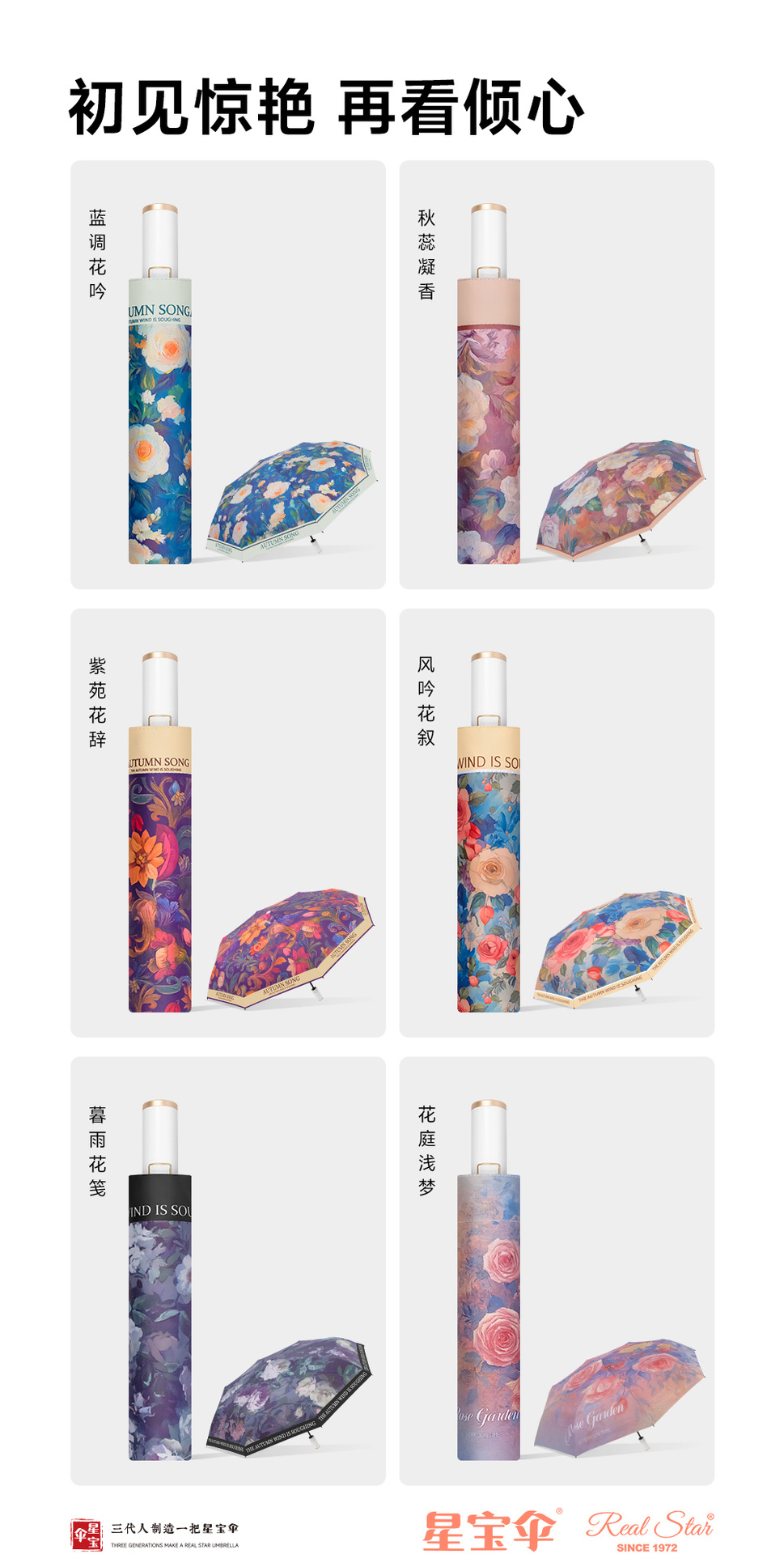 富贵繁花三折便携女士遮阳伞晴雨两用自开收油画太阳花伞防风防雨日用百货详情20