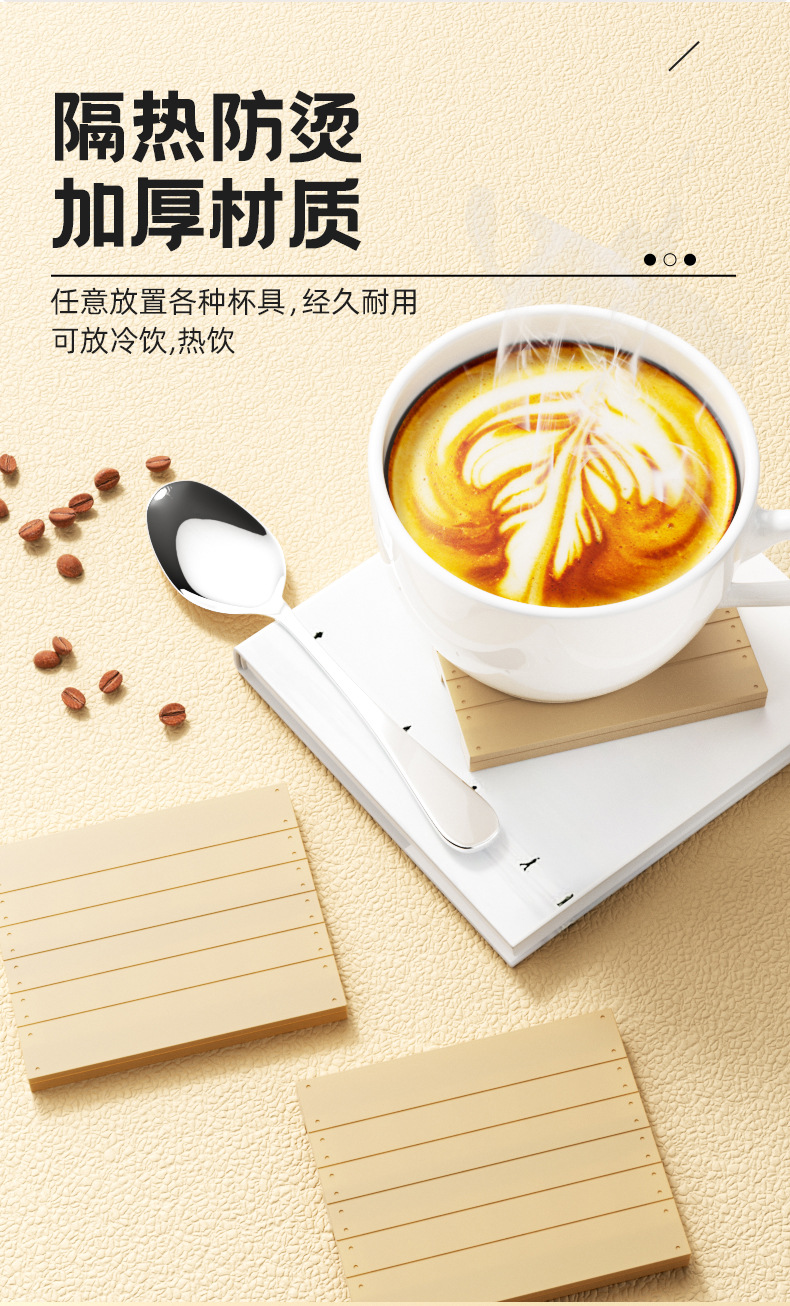 跨境爆款卡板硅胶杯垫餐垫防滑隔热防湿简约防水柔软环保材质定制详情5