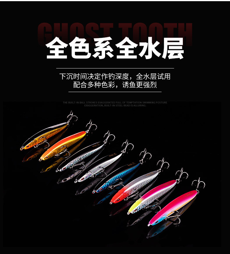 Wholesale Lure, cross-border foreign trade fake lure, bionic lure, ultra-long-range drop, submerged pencil, vibrating hard lure, Boqiao pic 7