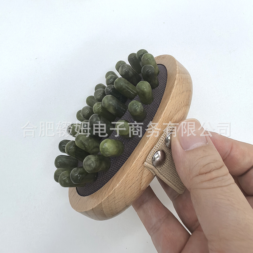 天然岫玉玉石气垫按摩器全身肩颈多功能颈椎按摩器头部按摩梳厂家详情16