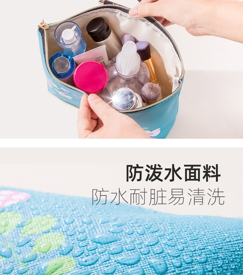 跨境亚马逊PU皮化妆包女士手拿便携方形防水可爱旅行收纳洗漱包详情8