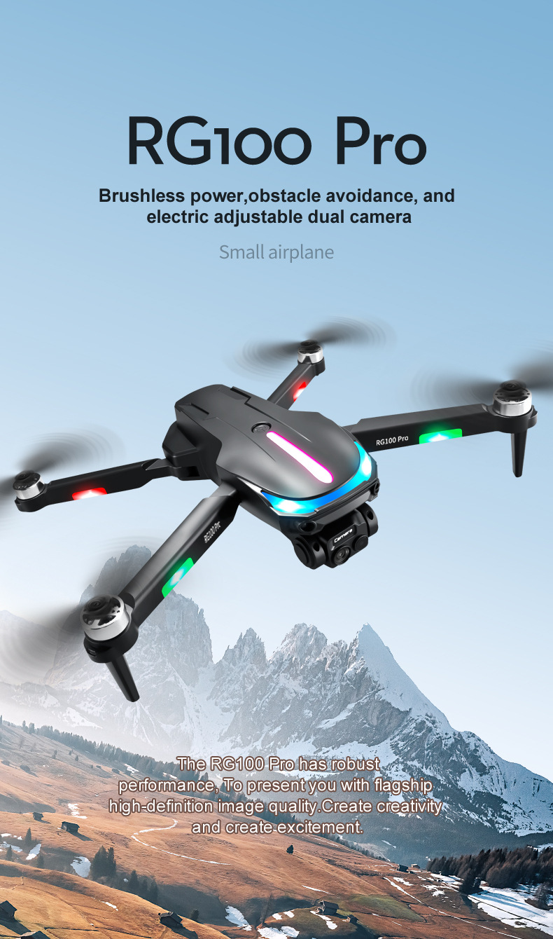 The cross-border unmanned aerial vehicle RG100PRO obstacle avoidance quadcopter with brushless motor and high-definition aerial photography remote control aircraft is for export pic 2