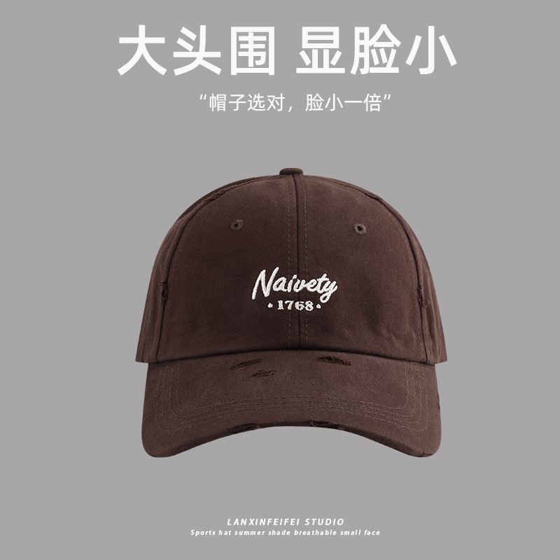 2024 New oversized baseball cap for women, deep top to show off face, small brushed cotton baseball cap, Korean version wide-brimmed cap for men pic 24