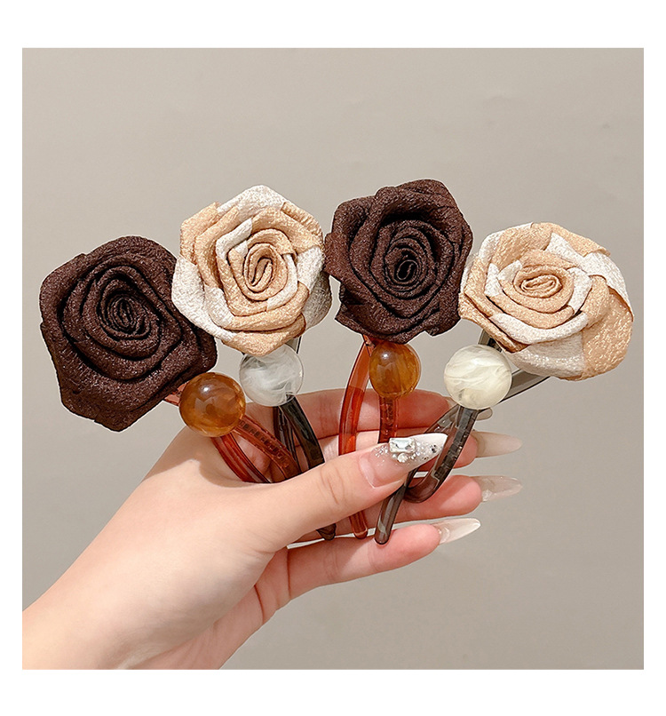 美拉德干枯玫瑰花发夹女2025新款扭扭夹高级感抓夹后脑勺夹子头饰详情15