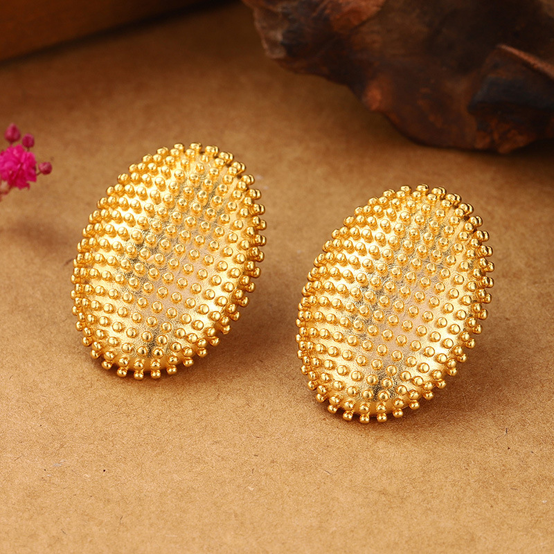 豆豆耳环2024新款夏季夸张耳钉设计感高级感小众金属风耳饰女复古详情23