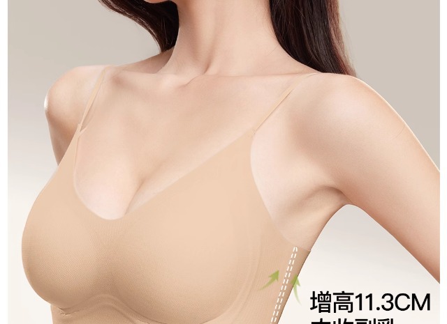 无痕特调粉底液内衣聚拢吊带无钢圈防下垂不透美背肉色隐形文胸罩详情26