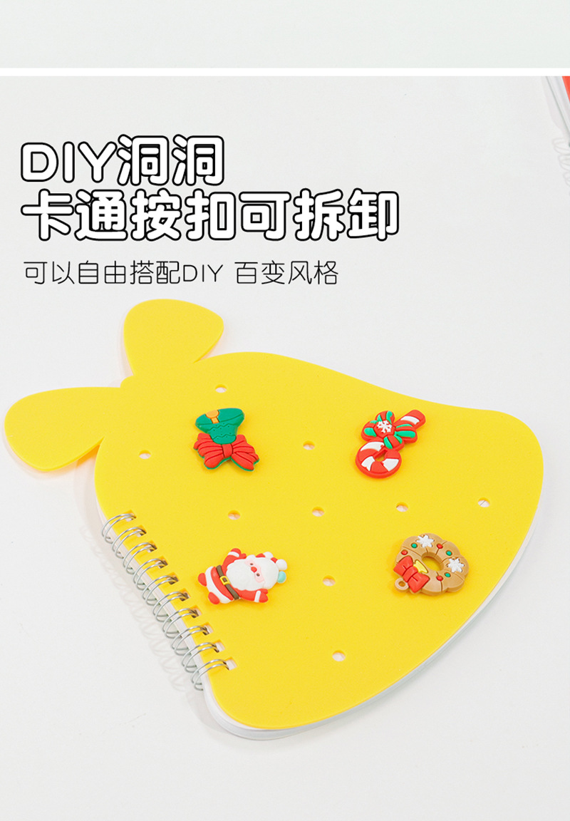 Christmas series DIY Silicone hole cover coil notebook, creative student office sticky note toy, detachable stationery pic 6