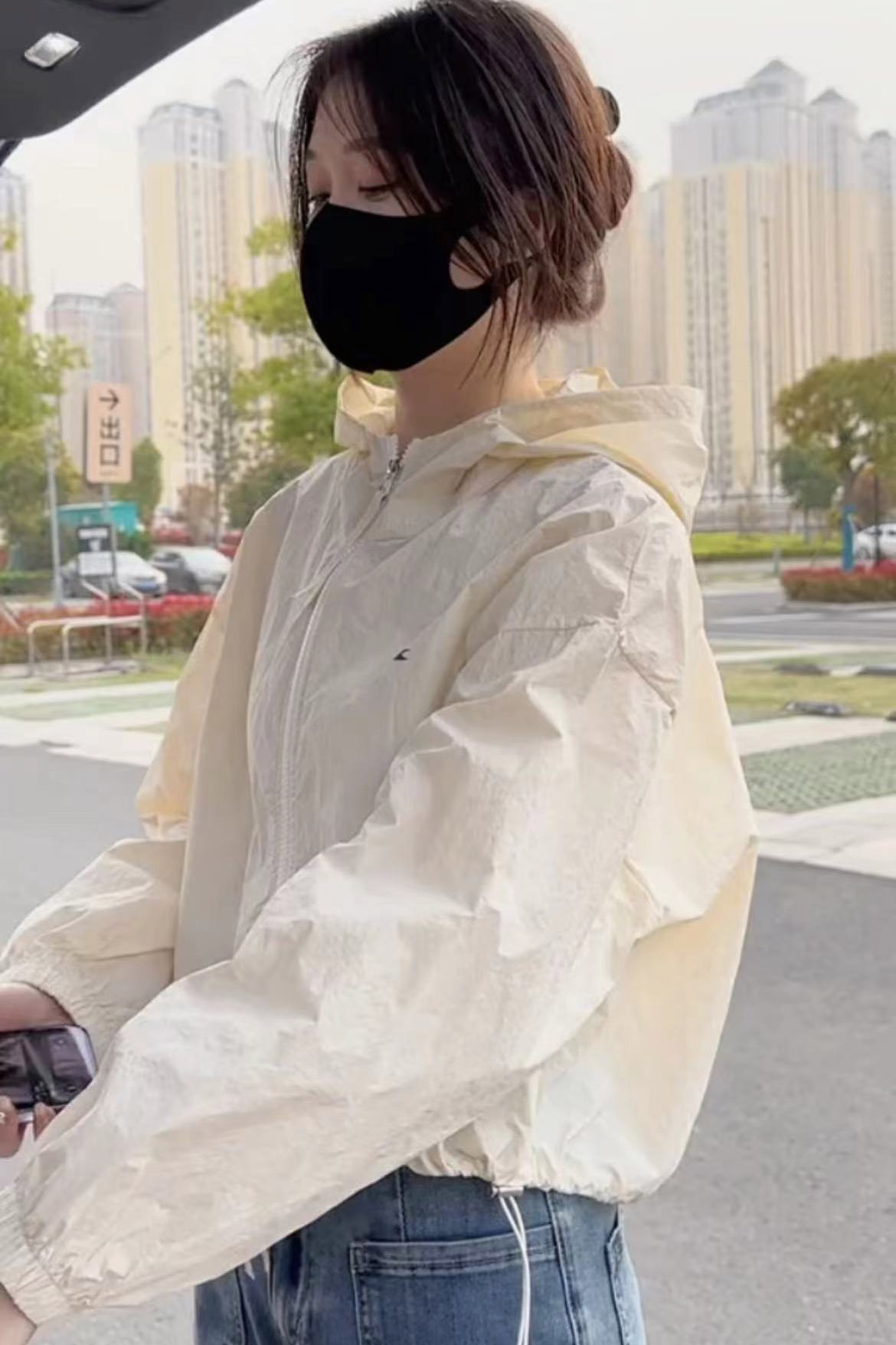 防晒衣女夏季薄款外套2024年新款短款小个子宽松百搭连帽防晒上衣详情22