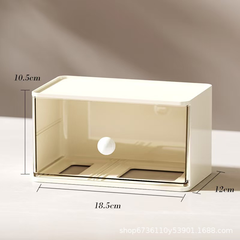 多巴胺桌面收纳盒ing风抽屉式可叠加防尘置物盒文具杂物整理盒子详情5