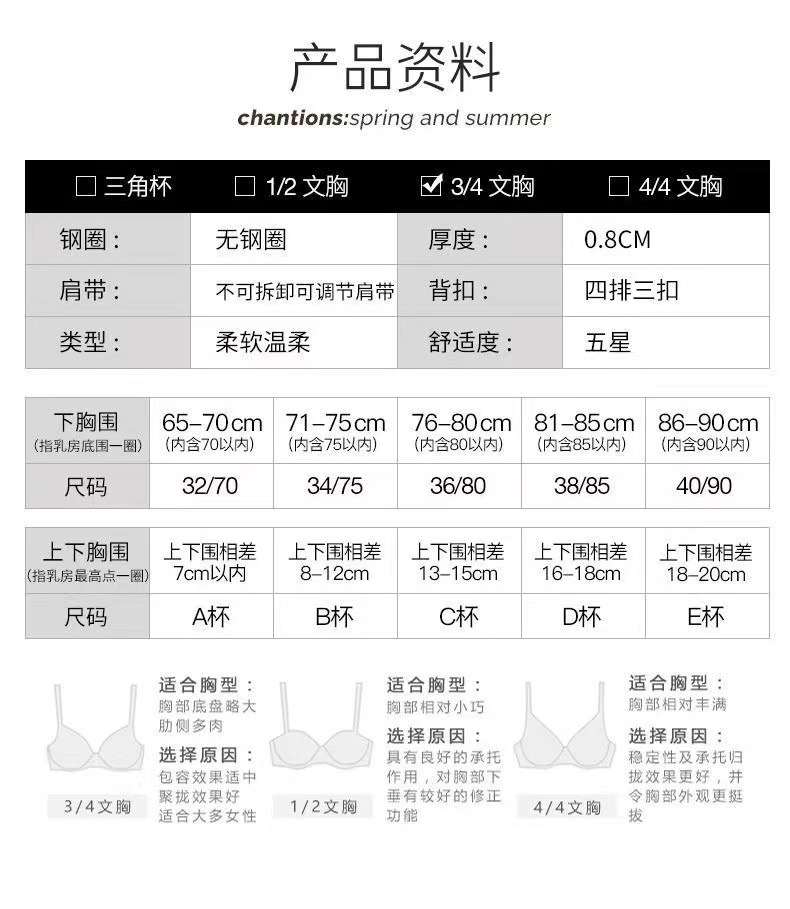 内衣女士小胸聚拢显大调整型无钢圈收副乳防下垂夏季天薄款文胸罩详情16