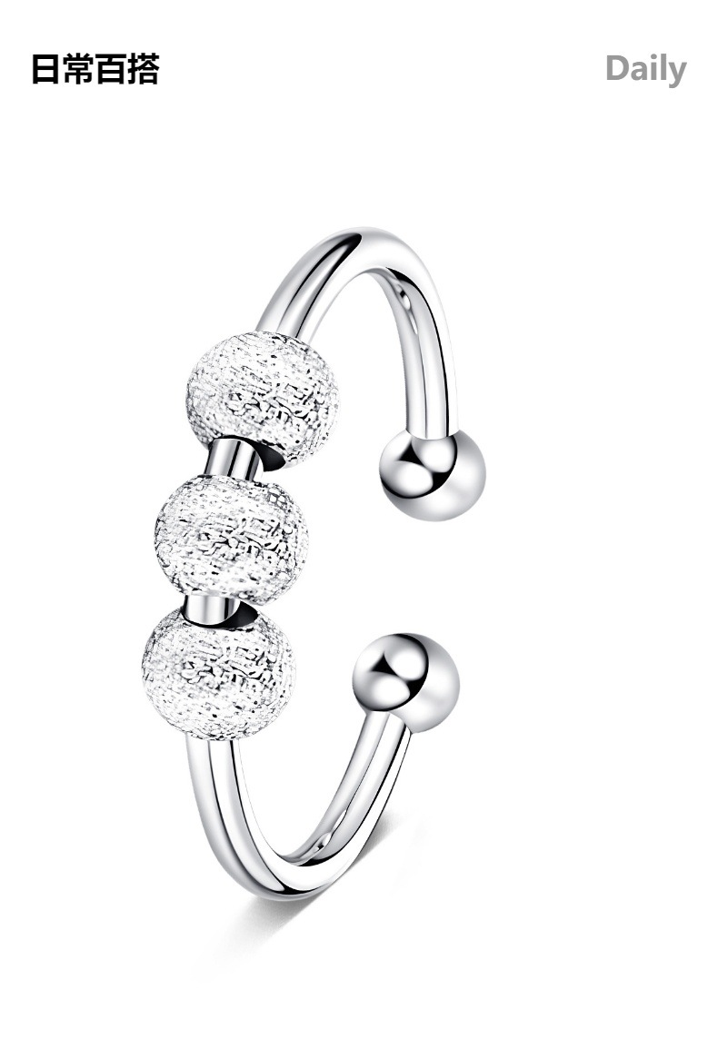 New cross-border rotating ring, universal wheel ring, anxiety ring for women and men, adjustable thin bead ring accessory pic 3
