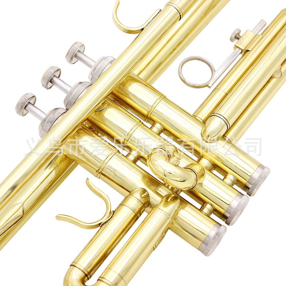 Wholesale of SLADE standard Bb brass trumpet foam box for children and students to perform three-tone trumpets pic 11
