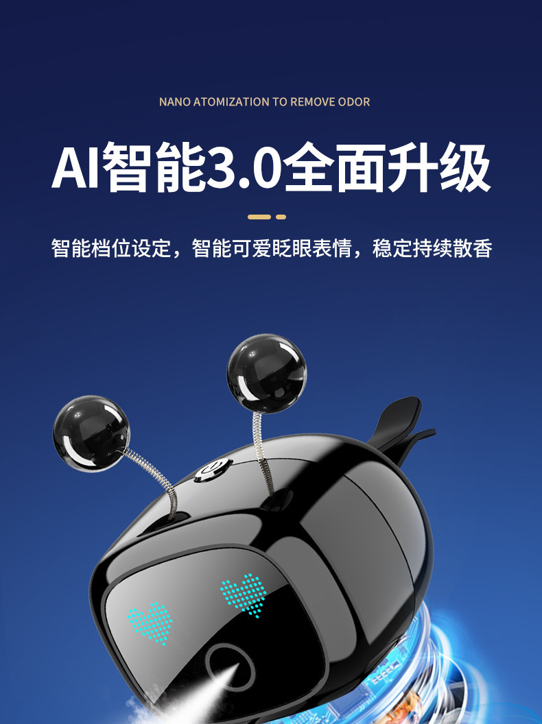 车载机器人智能香薰汽车内饰空调出风口香水座车用装饰香氛香薰器汽车用品详情7