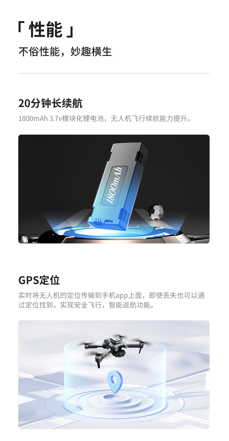 H23GPS定位航拍专业6k高清光流5G传图Drones避障详情12