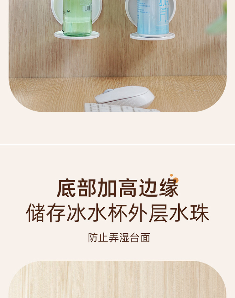 Folding cup holder, desk cabinet door, no-drilling coffee storage rack, home dormitory wall-mounted cup holder pic 15