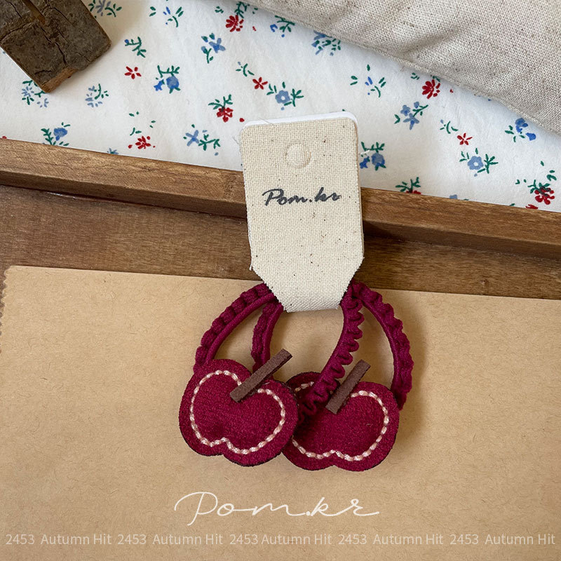 Soft and cute fruit-shaped lace hair band cartoon new autumn and winter hair band baby hair tie high elasticity hair band pic 10