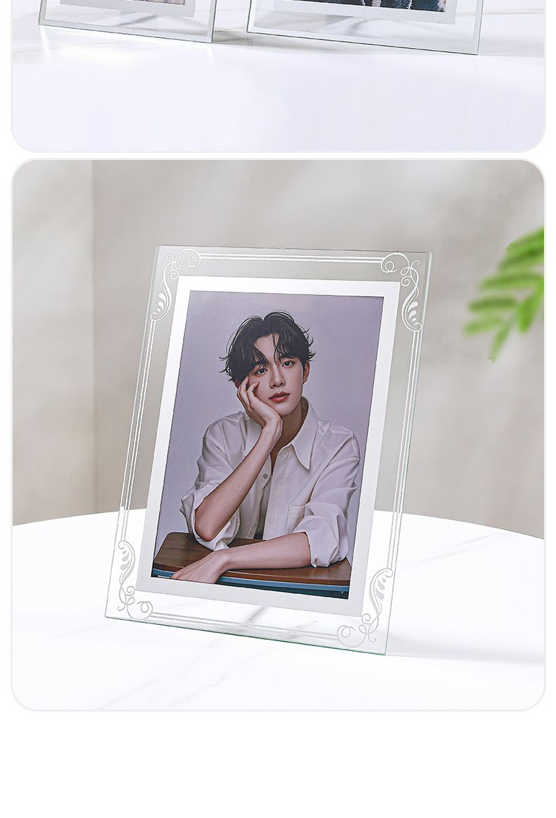 透明玻璃相框摆台10寸空框简约56寸7寸8寸a4相框水晶高级感照片框详情18
