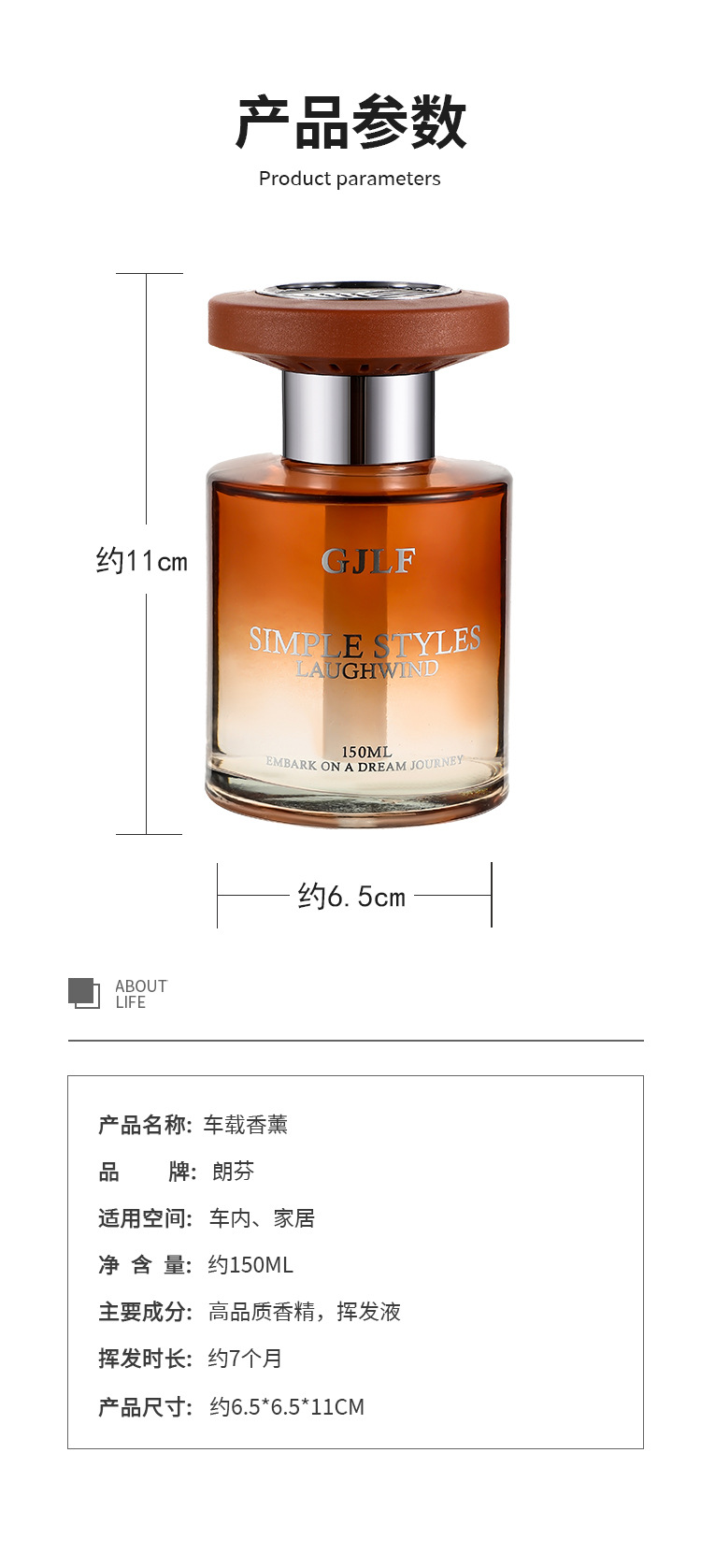 Car perfume, car aroma diffuser, high-end and creative car cup holder, aroma decoration, fresh and lasting fragrance pic 9