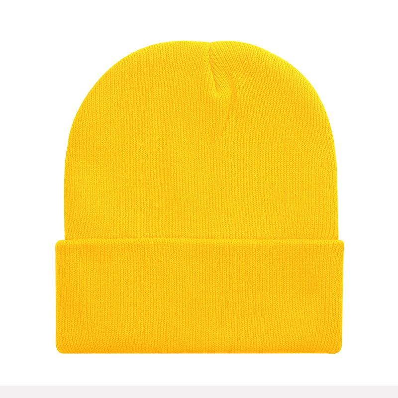 现货黑色针织帽男女纯色冷帽欧美保暖帽子荧光色毛线帽光板针织帽详情48