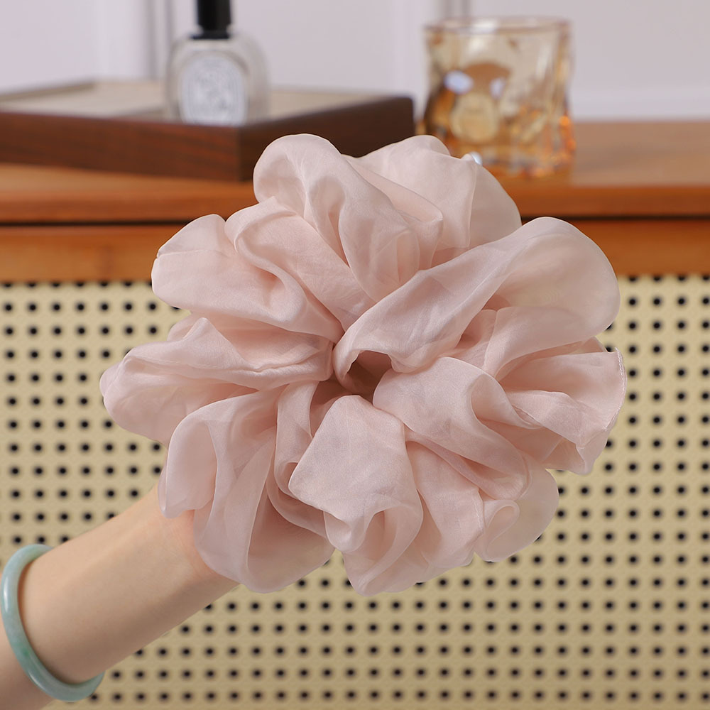 Autumn and winter solid-color large cloud-shaped large intestine hair band, French retro high-elastic seamless knitted hair tie headwear accessory pic 10