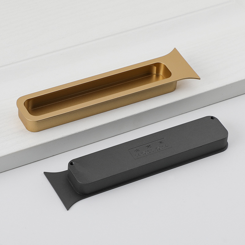 黑色隐形拉手嵌入式暗装柜门衣柜抽屉金色现代简约谷仓移门把手详情36