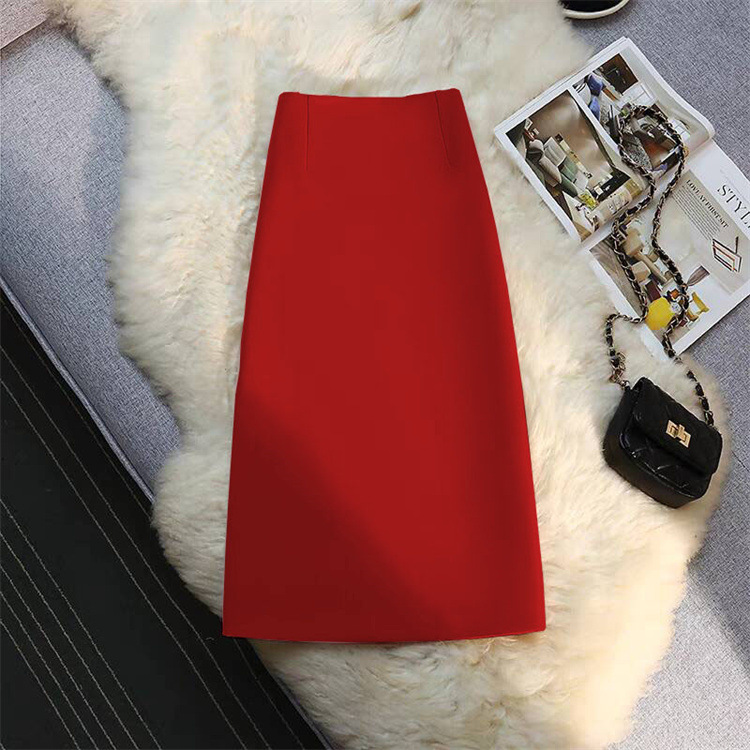 西装半身裙女中长款直筒裙垂坠感夏季2025小个子通勤风开叉包臀裙详情18