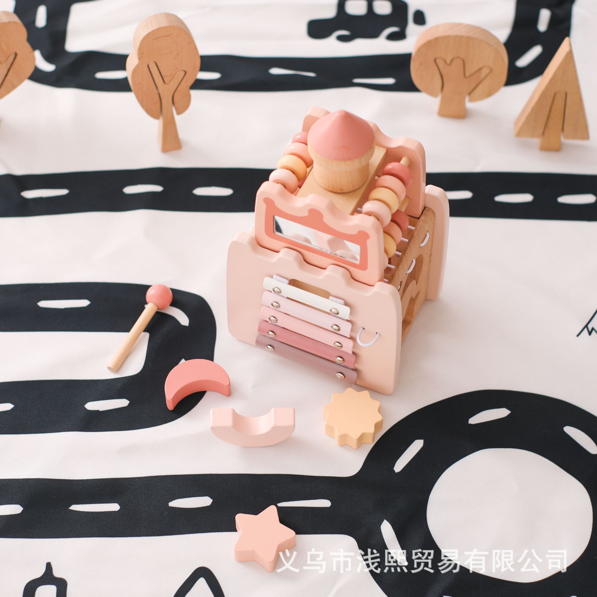 木质卡通儿童早教城堡小公主早教益智多功能玩具敲琴配对拼插玩具详情19