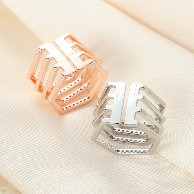 KIMOJ新款戒指夸张气质带钻高级感戒指女小众设计轻奢时尚个性情侣开口食指戒指详情4