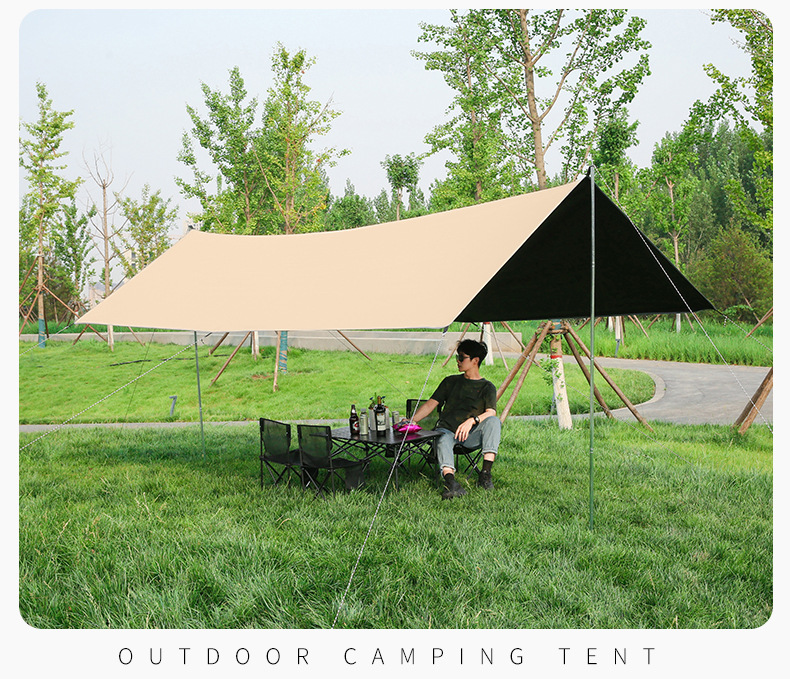 黑胶天幕帐篷户外便携式大号露营装备野营野餐防晒蝶形遮阳棚厂家详情22