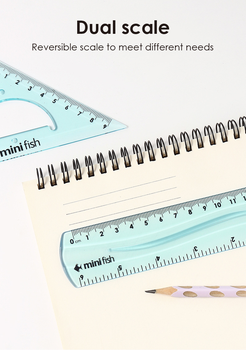 跨境外贸套装尺15cm软套尺学生彩色学习用品文具软尺子四件套批发详情3