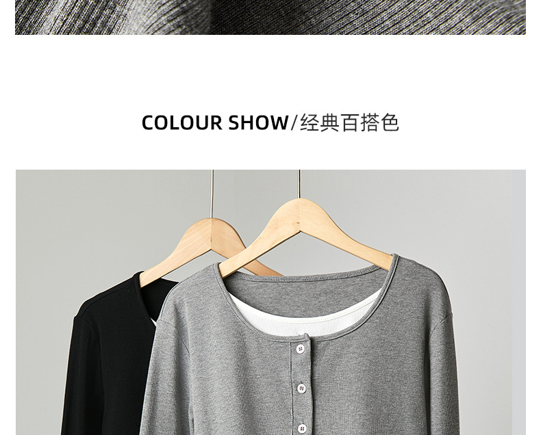 Here are two carefully selected long-sleeved T-shirts for women in the Spring and autumn of 2024, featuring a unique and stylish Korean style that can be worn as a base layer pic 11