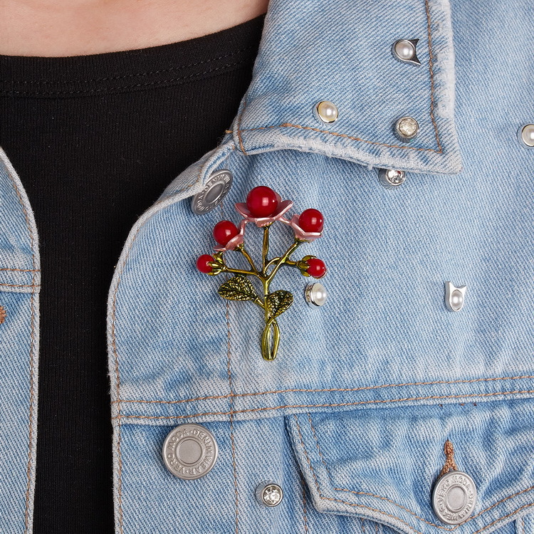 Cross-border best-selling plant series brooches, daisies, sunflowers, lacquered vases, maple leaf flower brooches and brooch accessories pic 41