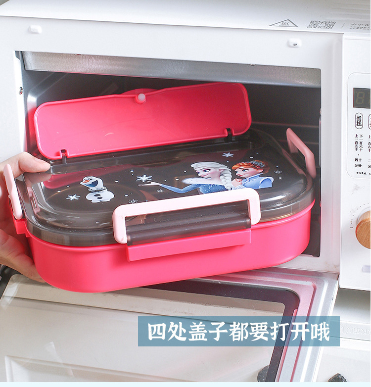 304不锈钢饭盒带碗四格五格大容量卡通可爱保温餐盒库洛米便当盒详情29