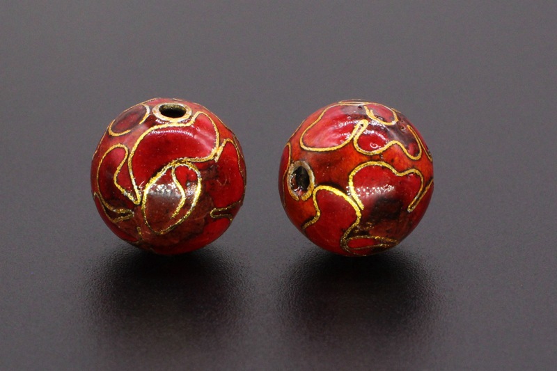 Traditional copper-based cloisonne enamel jewelry accessory beads, cloisonne multi-specification polished round beads pic 26