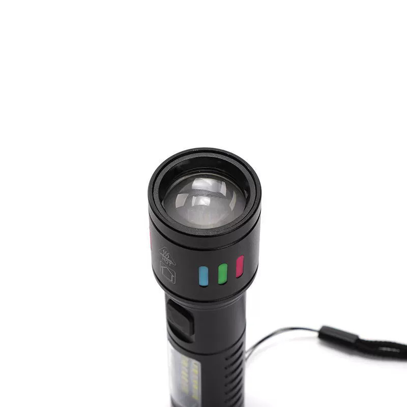 Cross-border outdoor flashlight, multi-functional telescopic zoom lighting, strong light flashlight, high-power white laser work side light pic 3