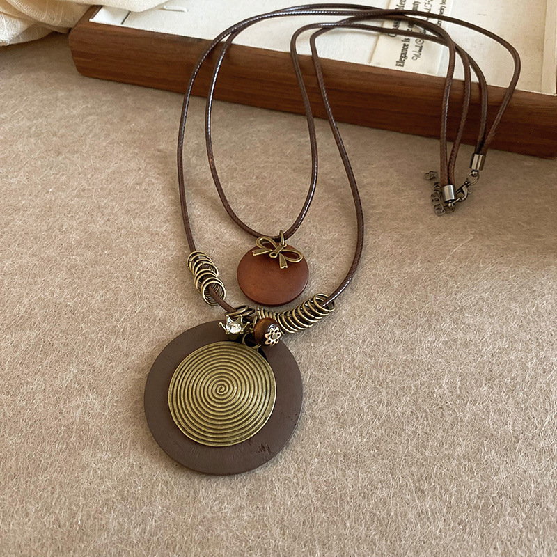 跨境复古民族风吊坠项链网红百搭高级感毛衣链小众简约饰品批发女详情5