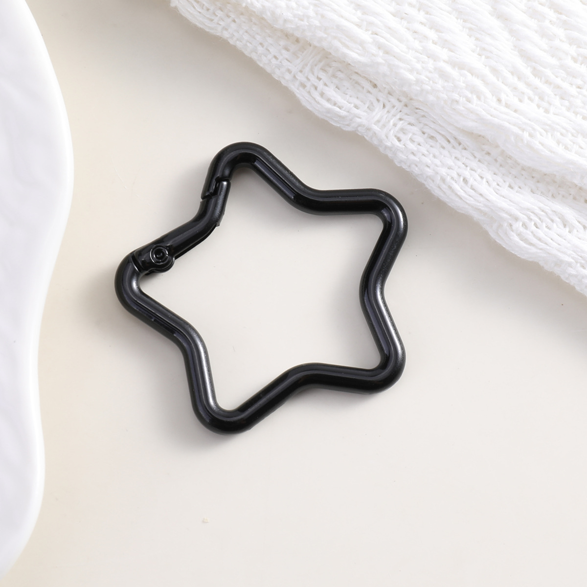 彩色五角星弹簧扣开口环 diy饰品配件箱包挂饰合金烤漆星星钥匙扣详情13