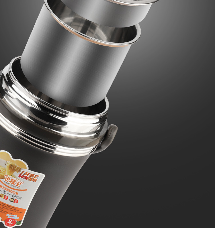 新款金提宝三环真空提锅304不锈钢双层保温盒便当盒便捷密封饭盒详情7