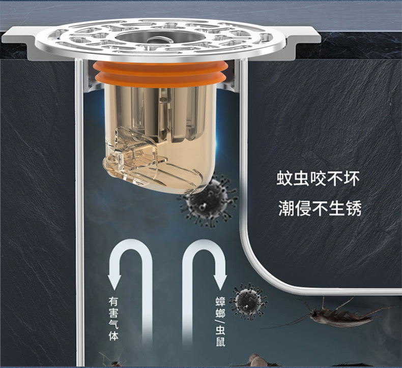 Bathroom anti-odor floor drain core, bathroom sewer floor drain cover, anti-insect, kitchen sewer anti-odor backflow magic tool pic 10