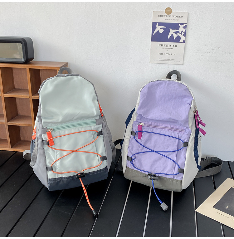 户外双肩包抽绳迷你休闲包轻便百搭旅行登山包女轻便旅游小背包详情42