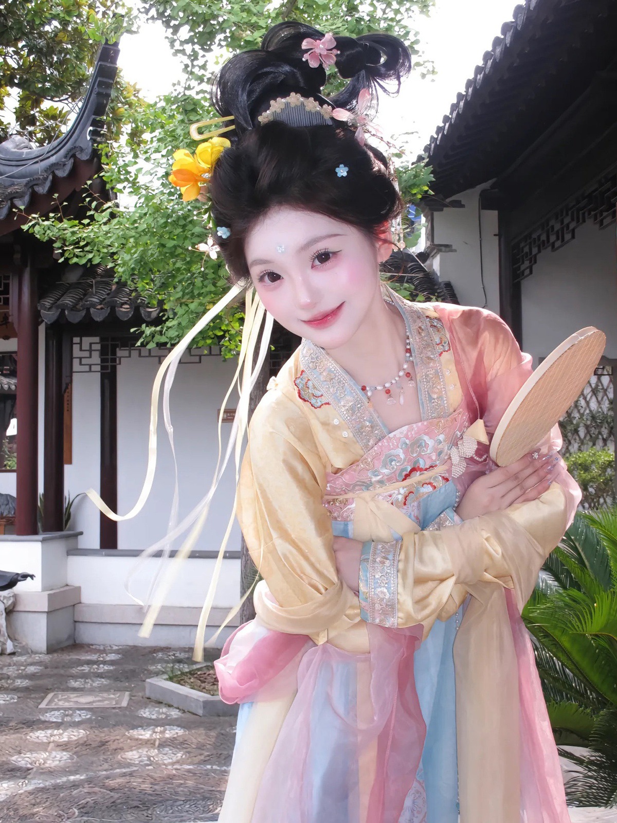 国潮唐制汉服齐胸襦裙女成人重工刺绣中国风日常春夏款飘逸仙气古装裙详情5