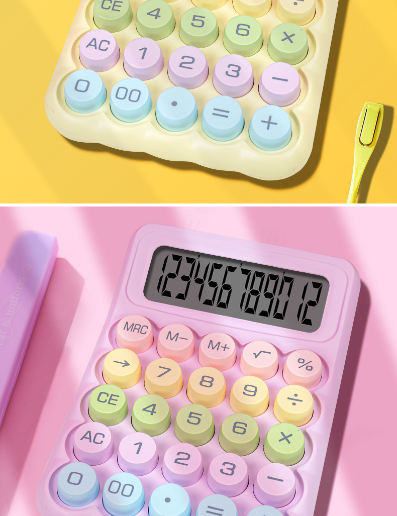 彩色机械键盘马卡龙多巴胺多功能计算器爆款网红学生专用计算机详情13
